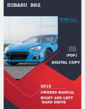 SUBARU BRZ 2015 OWNERS MANUAL RHD AND LHD